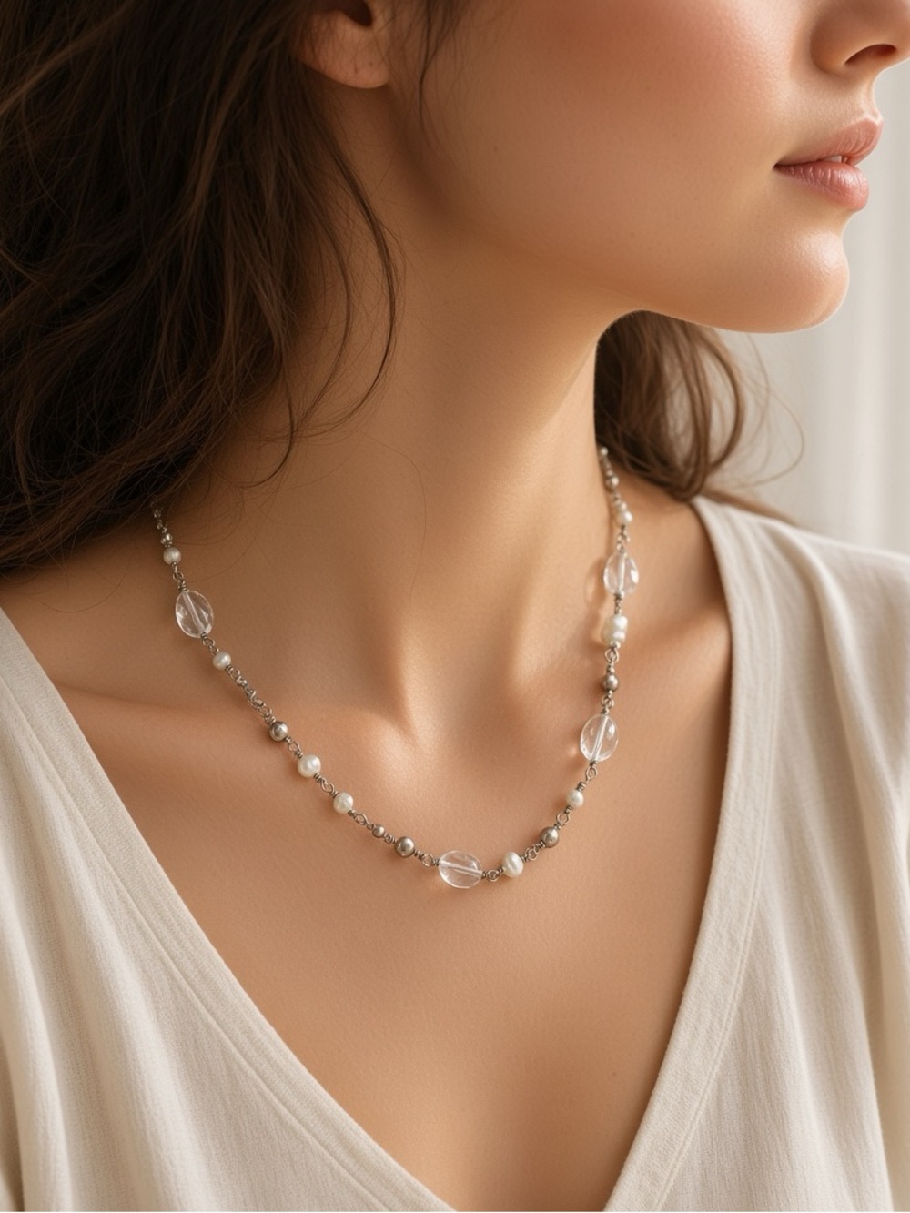 Silpada Sterling Silver, Pearl & Crystal Necklace
N1602.